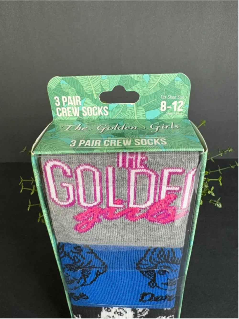 Golden Girls Three Pairs Crew Socks Men’s Shor Sizes 8-12 Bioworld